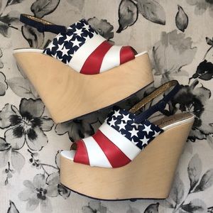 American Flag Platform Wedges